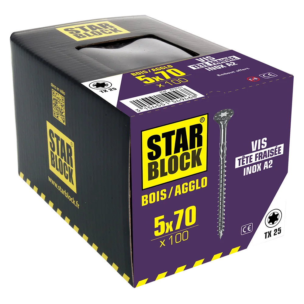 starblock-5x70-edelstahl-holzschraube-senkkopf-torx-inox-a2 image 2
