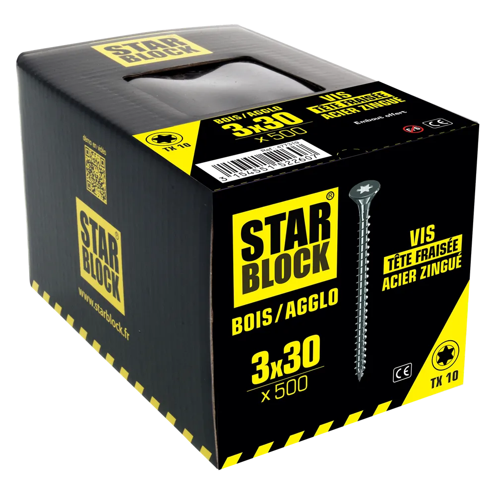 starblock-holz-agglomeratschraube-3x30-mm-senkkopf-torx-stahl-verzinkt image 2
