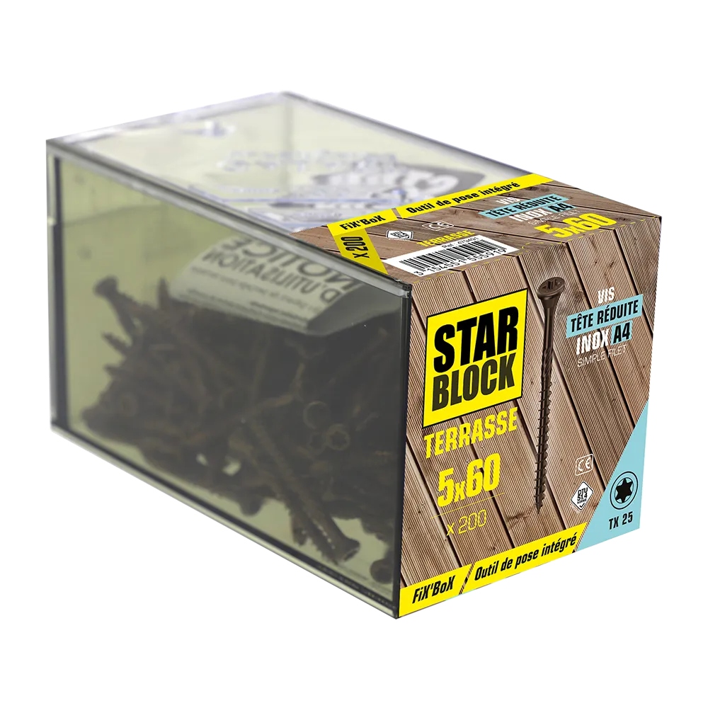 starblock-terrassenschraube-5x60-reduzierter-kopf-torx-edelstahl-a4-braun image 2
