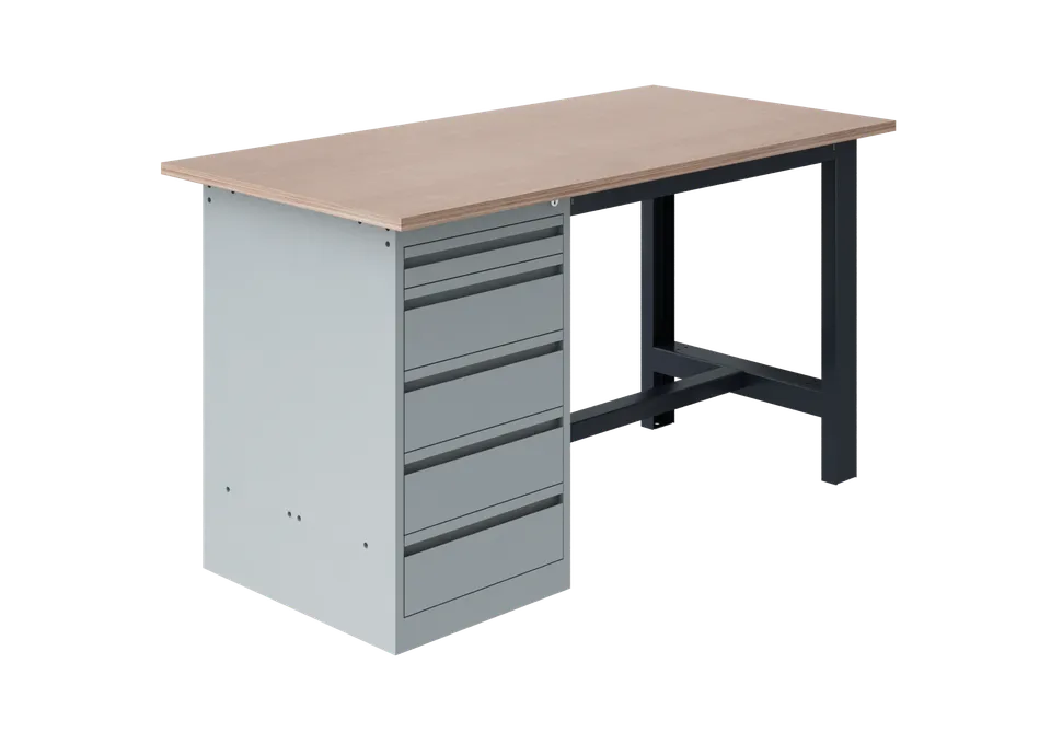 sofame-si-werkbank-multiplexplatte-24-mm-mit-schubladenschrank-1500-kg image 1