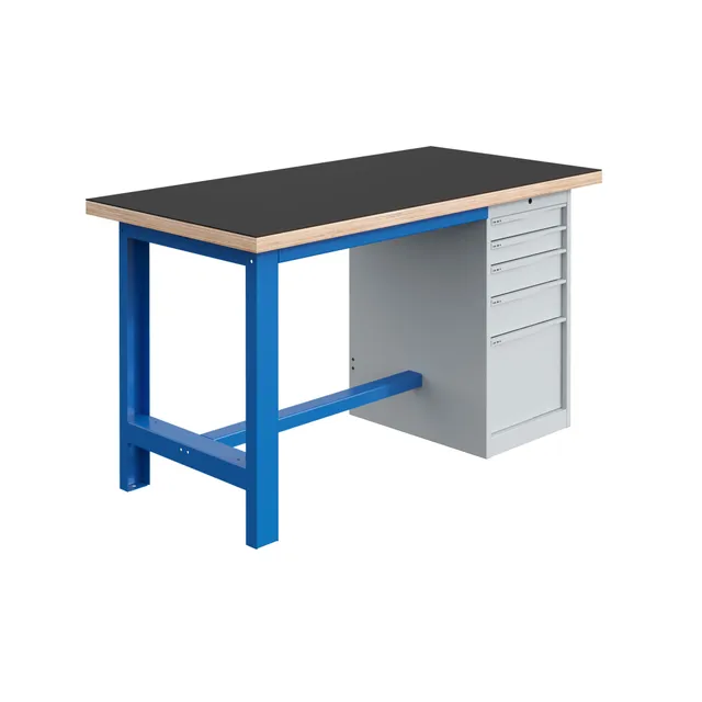 sofame-si-werkbank-multiplex-40-mm-gummi-mit-sockelschrank-1500-kg image 1