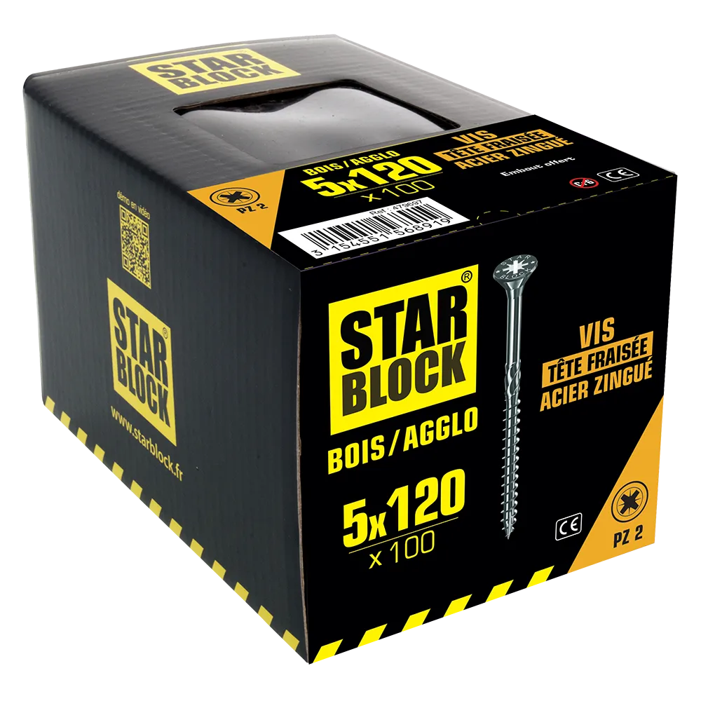 starblock-holzschraube-5-x-120-mm-senkkopf-pozidrive-verzinkt image 2
