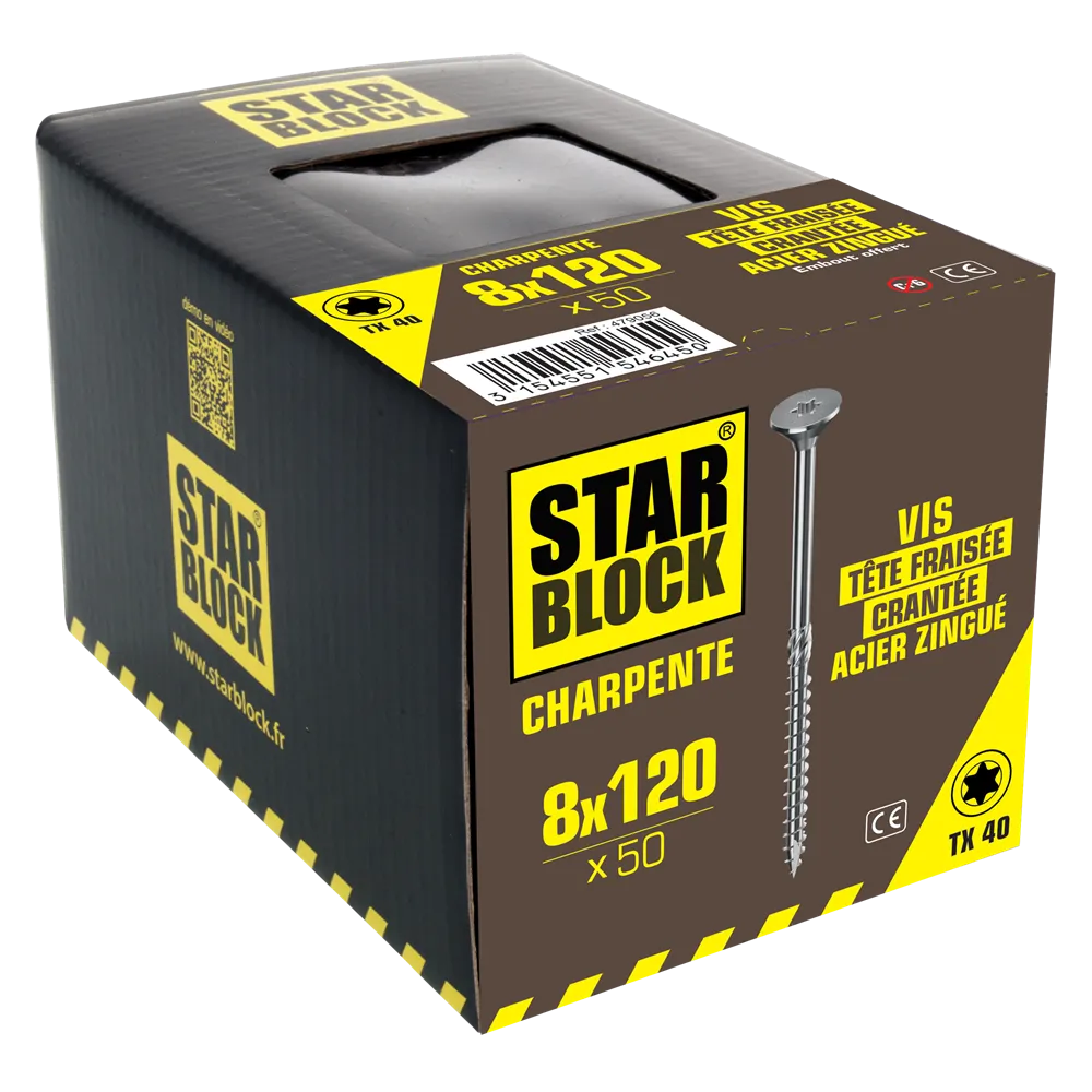 starblock-charpente-konstruktionsschraube-8-120-senkkopf-gezahnt-torx-verzinkter image 2