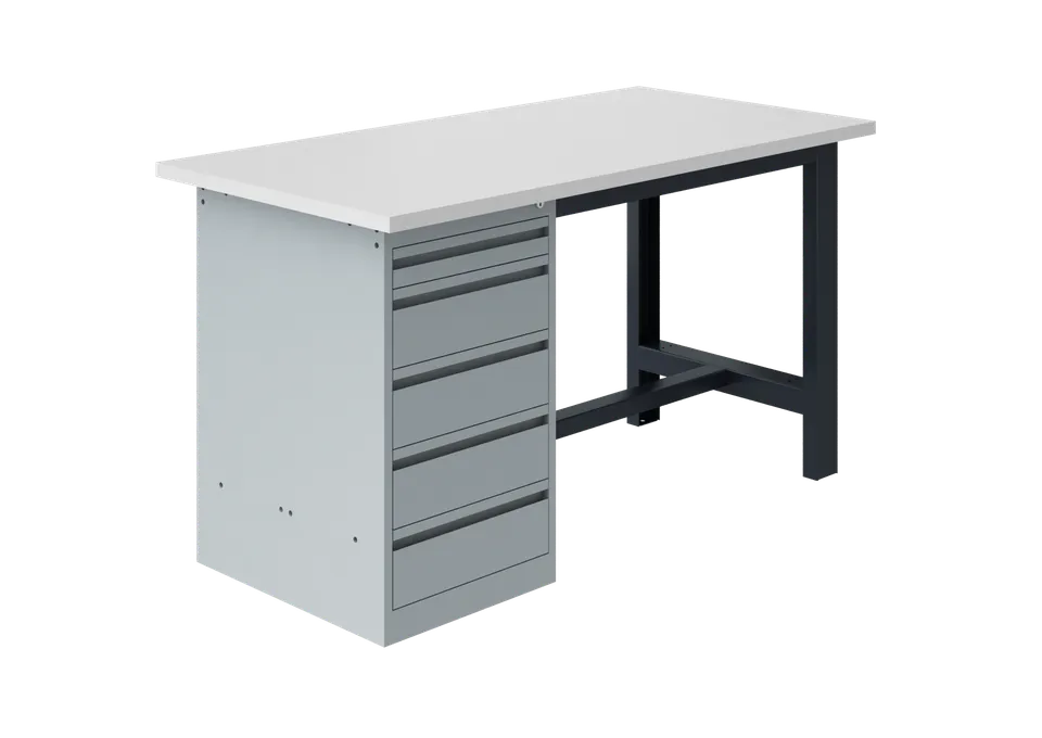 sofame-etablis-si-werkbank-resitop-30mm-mit-schubladenblock image 1