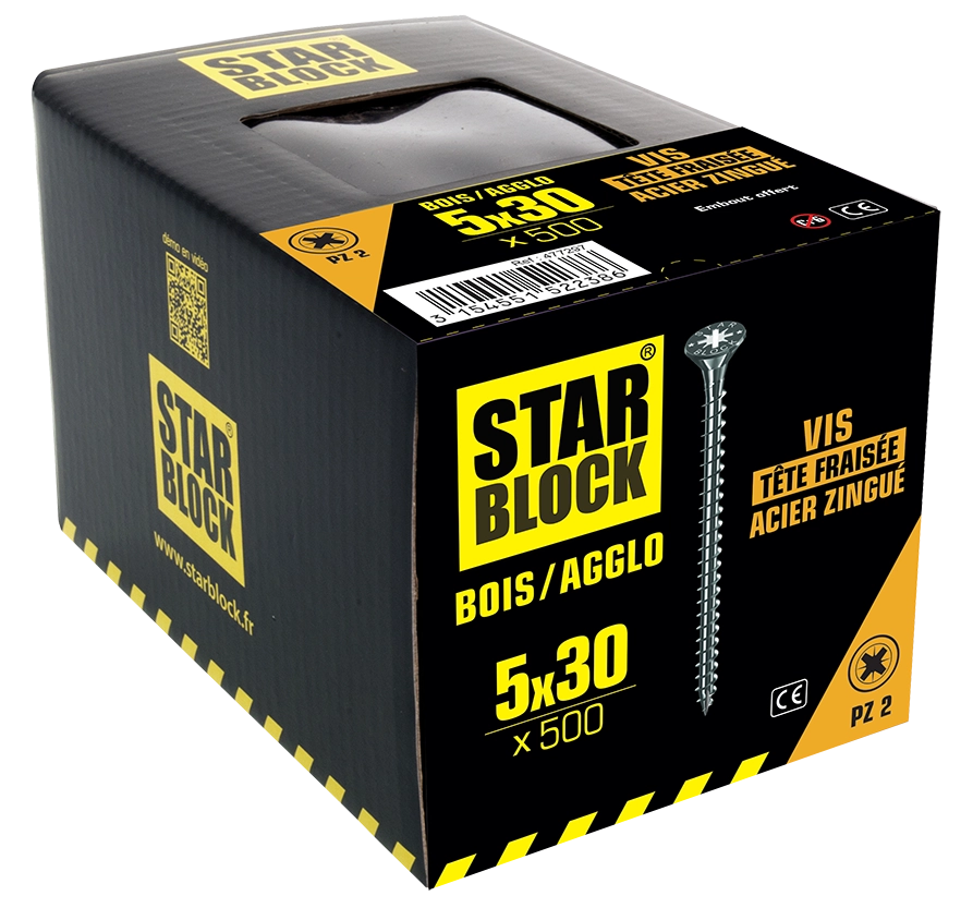 starblock-holz-spanplattenschraube-5x30-mm-senkkopf-pozidrive-verzinkter-stahl image 4
