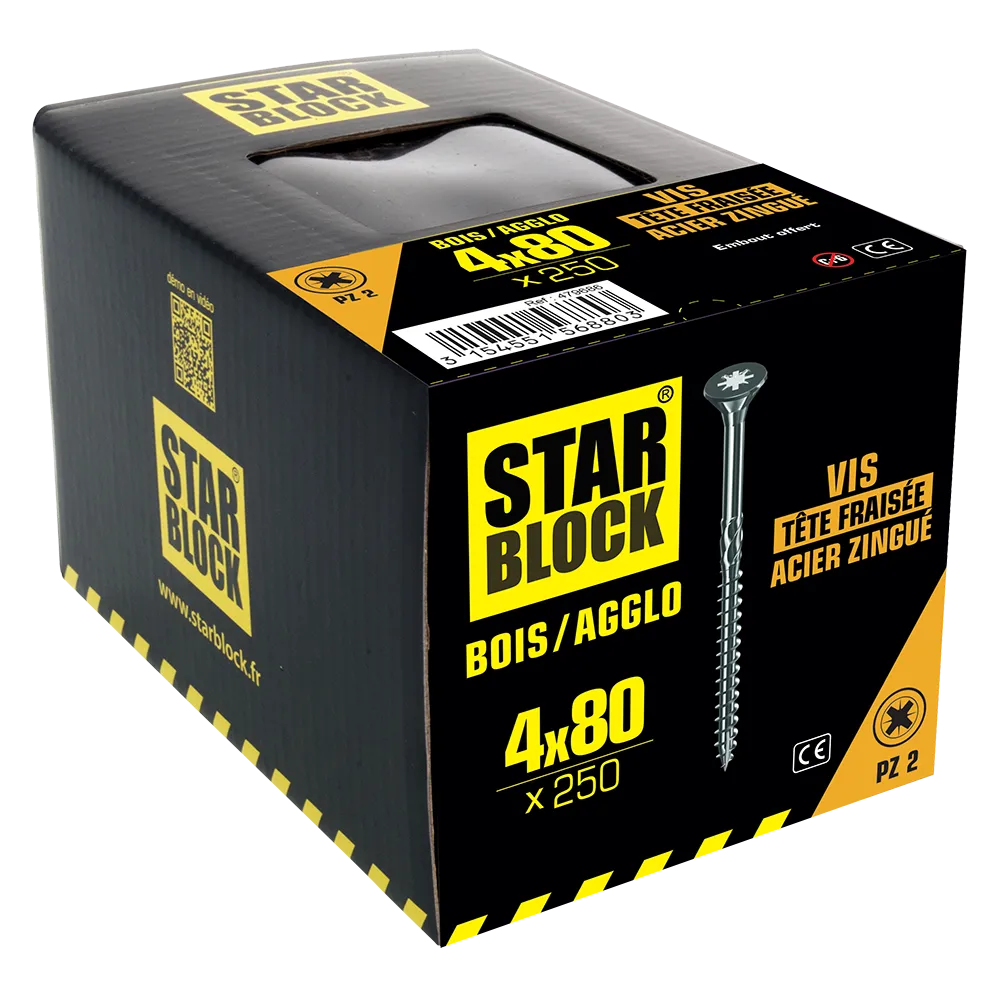 starblock-holz-spanplattenschraube-4x80-mm-senkkopf-pozidriv-verzinkt image 2