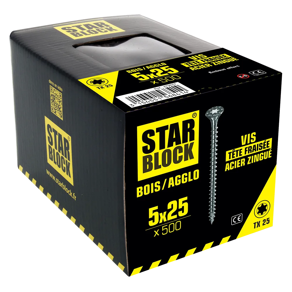 starblock-hout-spaanplaatschroef-5x25-holzschraube-senkkopf-torx-verzinkt image 2