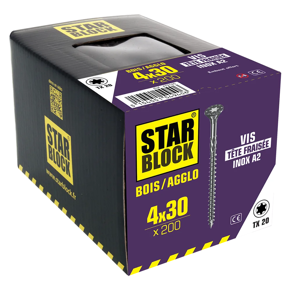 starblock-a2-edelstahlschraube-4x30-senkkopf-torx image 4