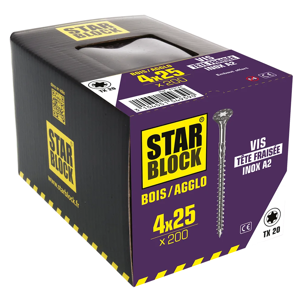 starblock-holzschraube-4x25-senkkopf-torx-edelstahl-a2 image 2