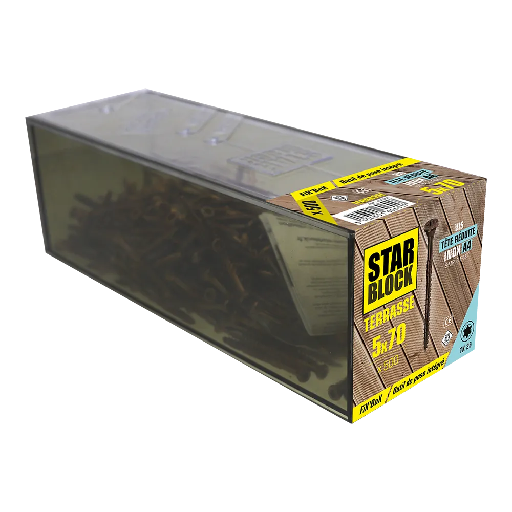 starblock-terrassenschraube-5x70-reduzierter-kopf-torx-edelstahl-a4-braun image 3