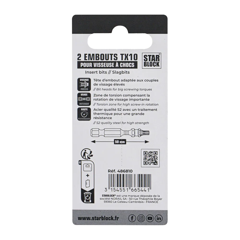 starblock-torx-t10-schrauberbit-50-mm-f-r-schlagschrauber-s2-stahl image 3