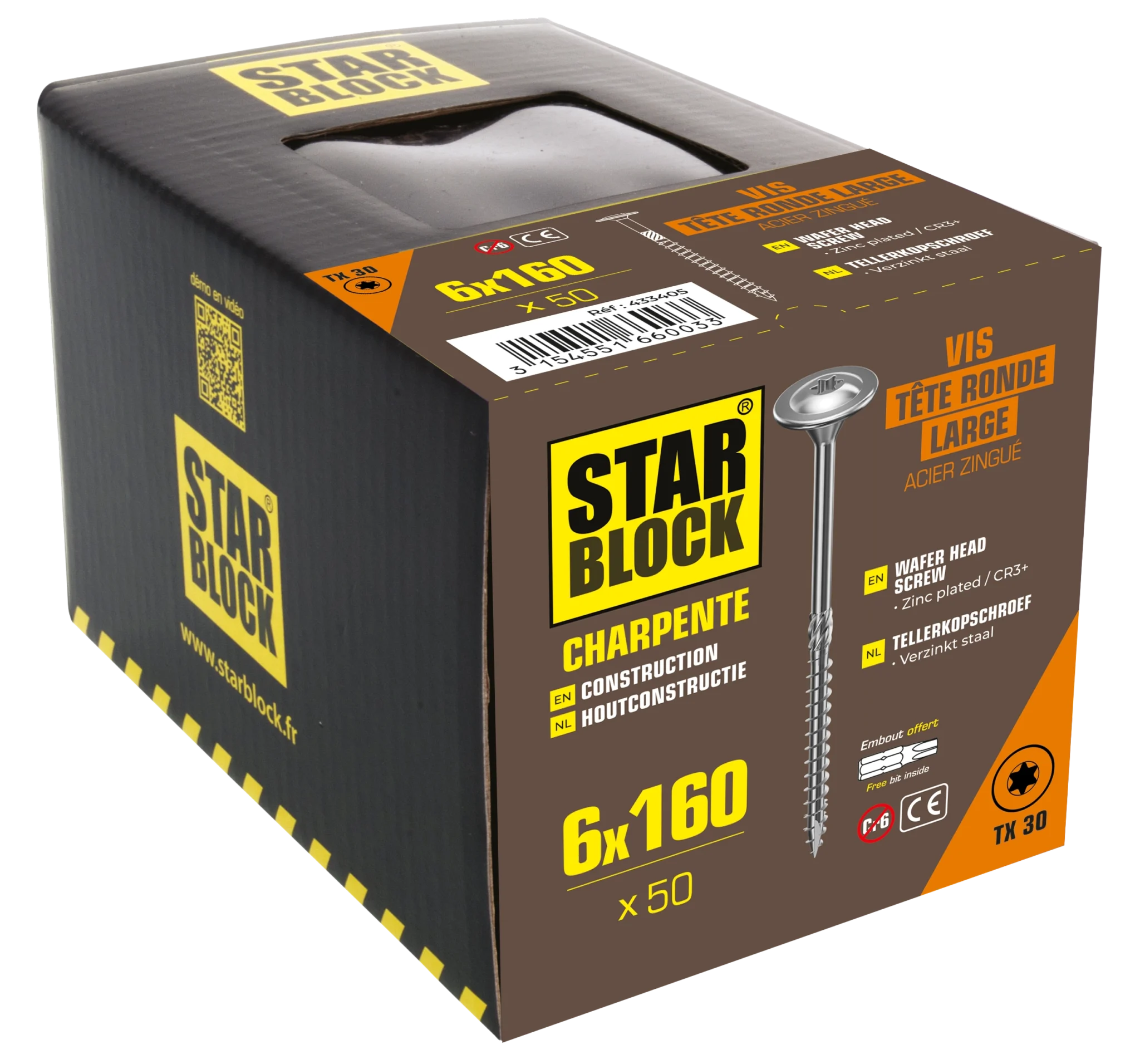 starblock-holzbauschraube-6x160-mm-scheibenkopf-torx-stahl-verzinkt image 2