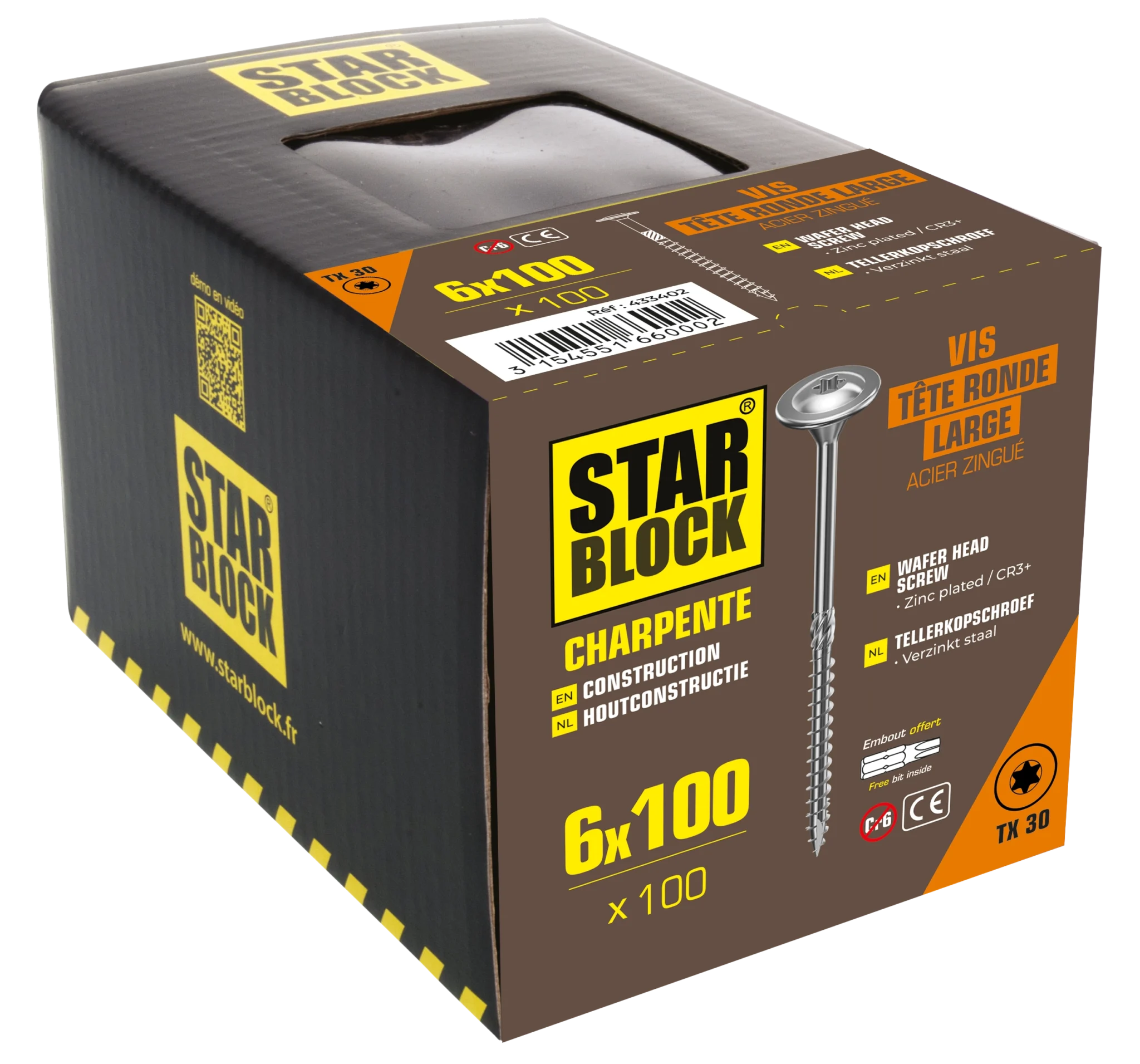 starblock-holzbauschraube-6-100-mm-tellerkopf-torx-verzinkter-stahl image 2