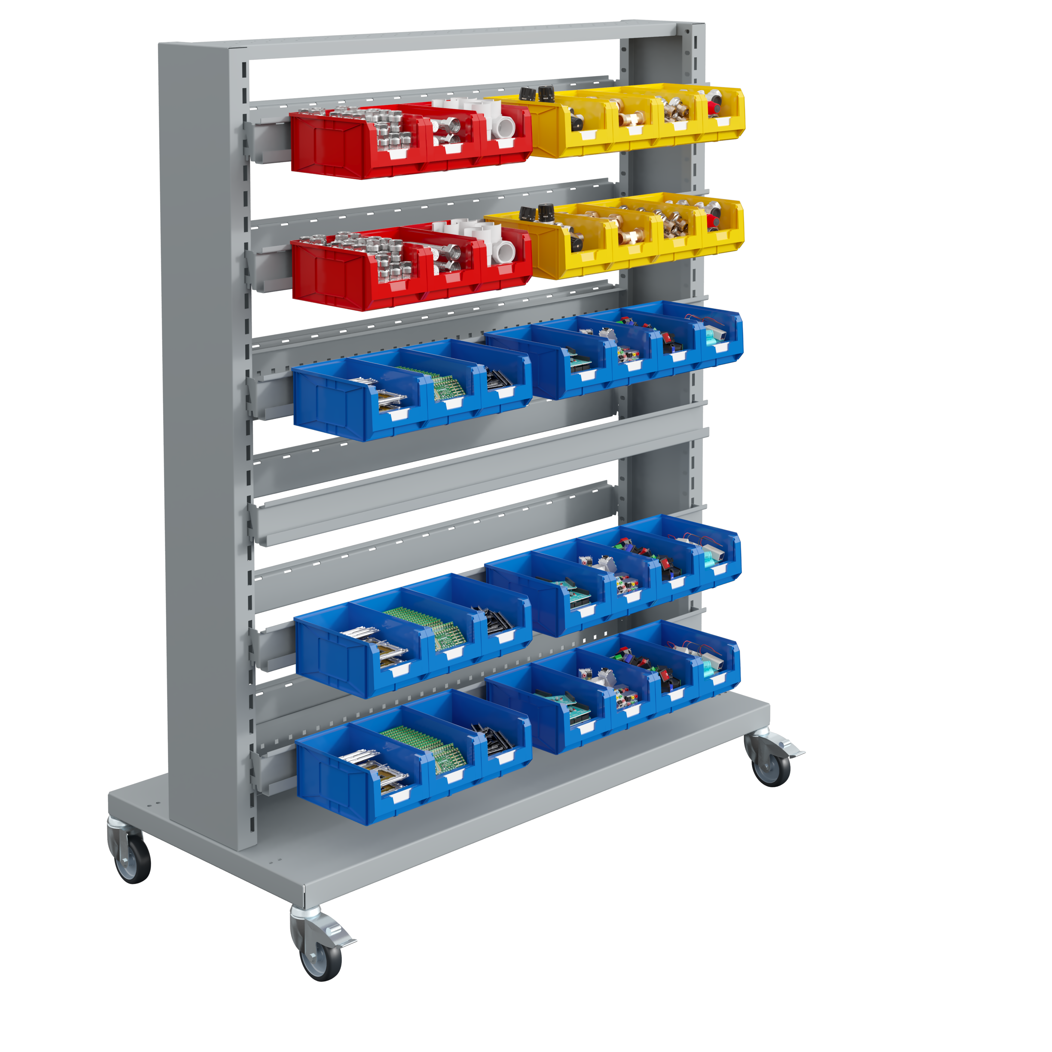 sofame-fluxo-beistellwagen-mit-schr-gablage-schienen-f-r-sichtlagerk-sten image 1
