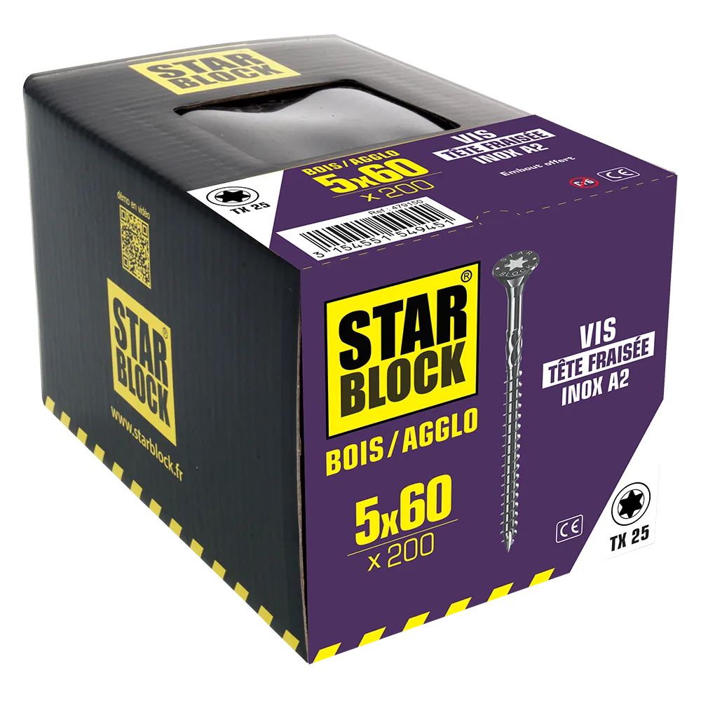 starblock-edelstahl-holzschraube-5x60-senkkopf-torx-inox-a2 image 2