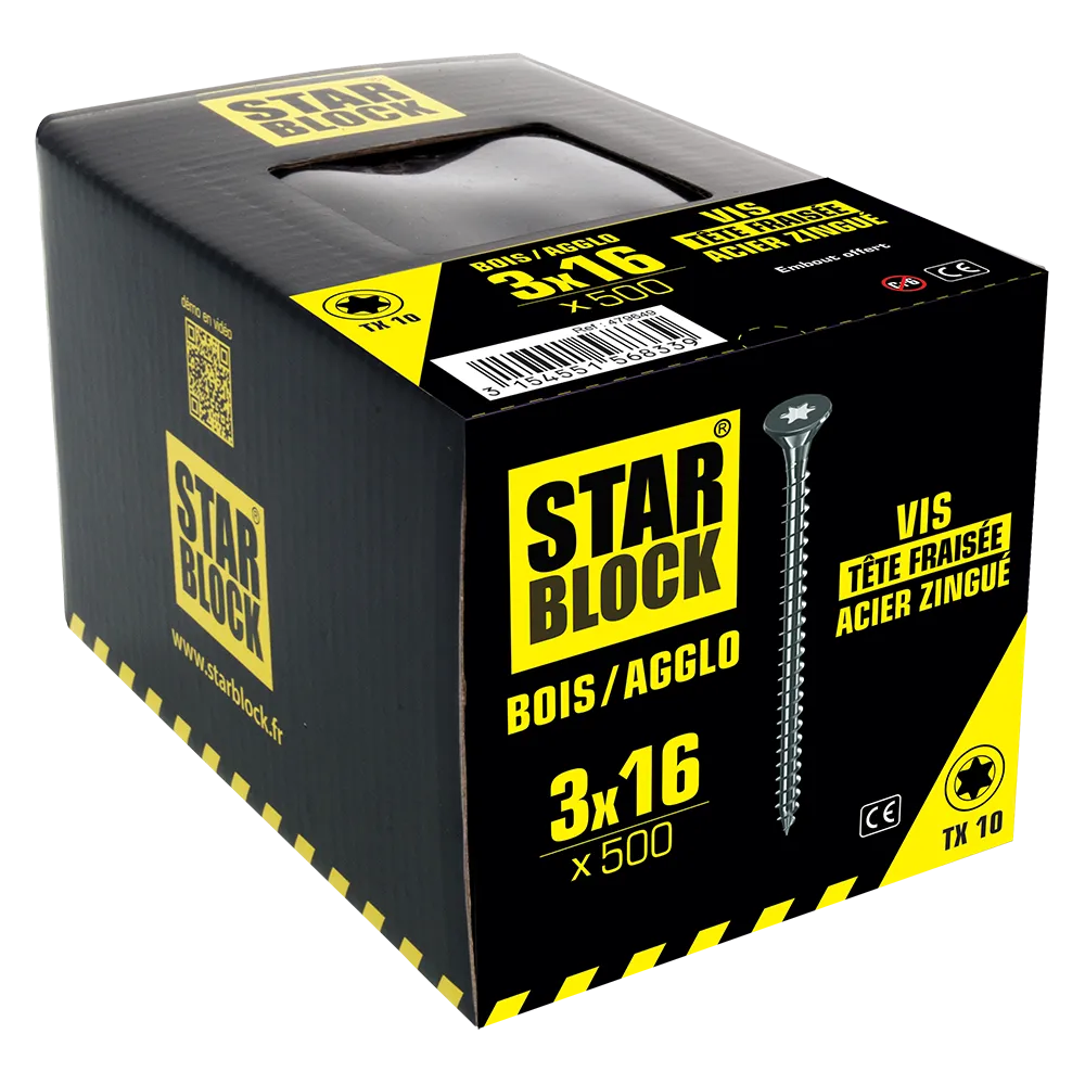 starblock-holz-spanplattenschraube-3x16-mm-senkkopf-torx-verzinkt image 2