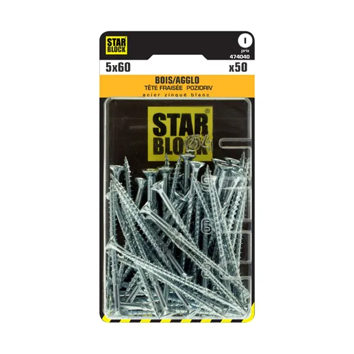 starblock-holz-aggloschraube-5x60-senkkopf-pozidriv-verzinkter-stahl image 2