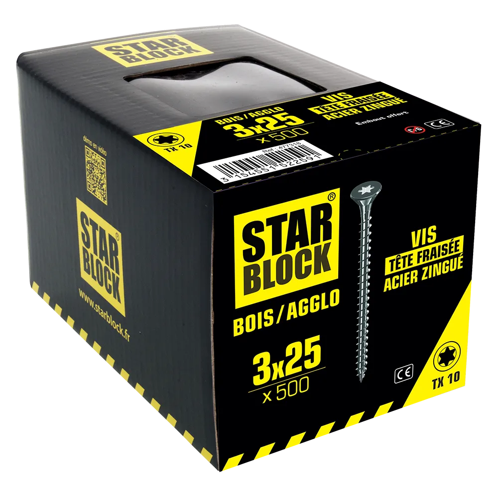 starblock-holzschraube-3x25-mm-senkkopf-torx-verzinkter-stahl image 2