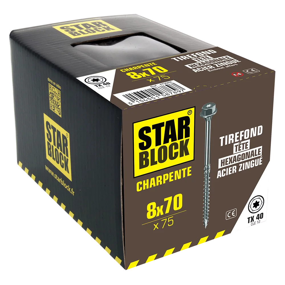 starblock-schlossschraube-tirefond-8x70-sechskant-torx-stahl-verzinkt image 2