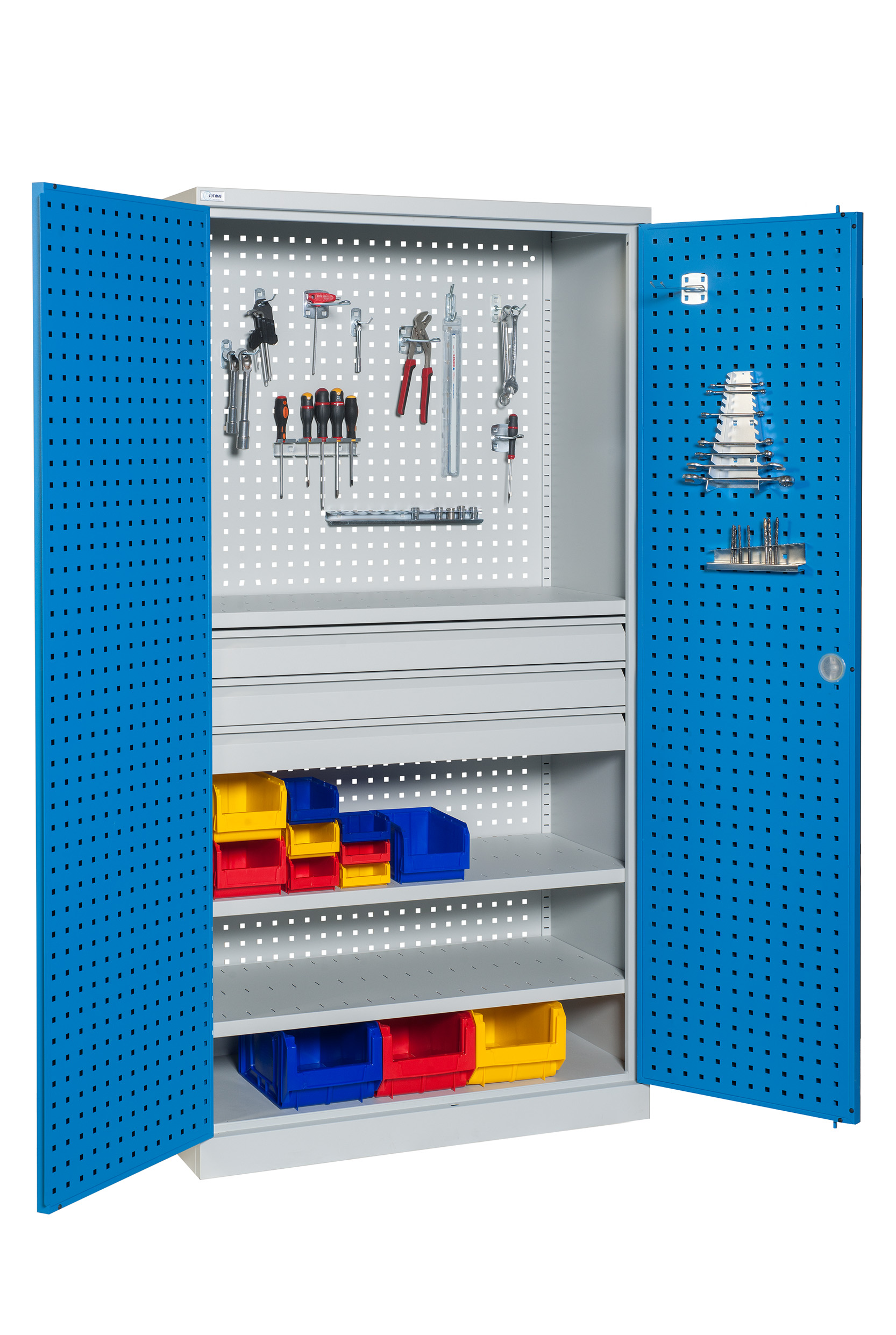 sofame-werkstattschrank-perforiert-l1000xp500xh1950-mit-schubladen image 4