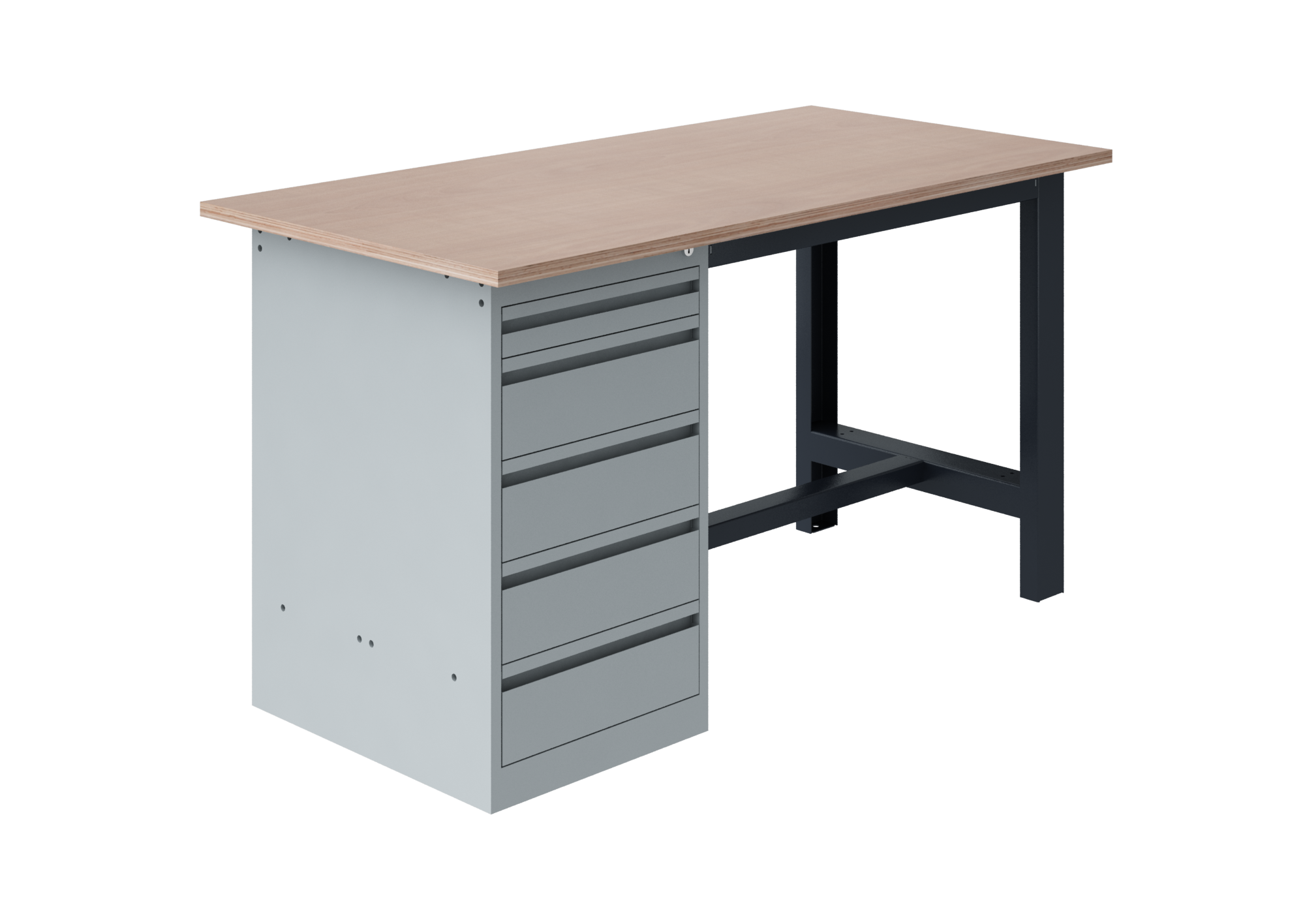 sofame-si-werkbank-multiplexplatte-24-mm-mit-schubladenschrank-1500-kg image 1