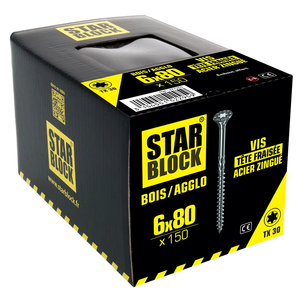 starblock-holz-aggloschraube-6x80-mm-senkkopf-torx-verzinkter-stahl image 3