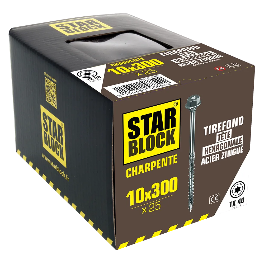 starblock-tirefond-holzschraube-10x300-mm-sechskopf-torx-verzinkt image 2