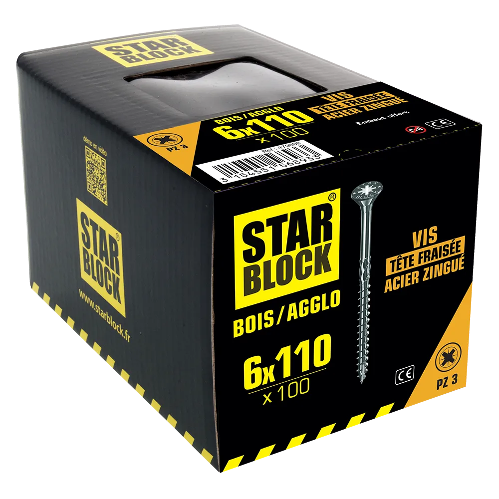 starblock-holz-spanplattenschraube-6x110-senkkopf-pozidrive-verzinkter-stahl image 2