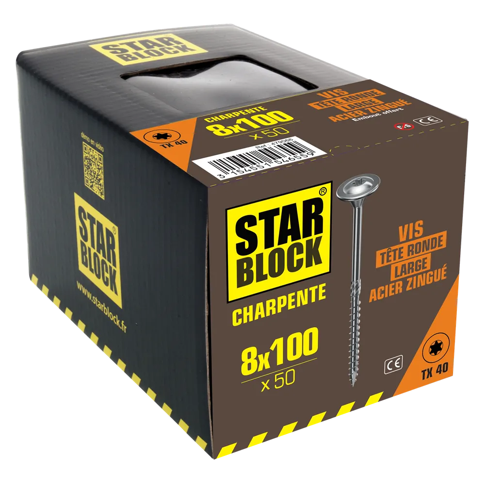 starblock-zimmereischraube-8x100-mm-tellerkopf-torx-verzinkter-stahl image 2