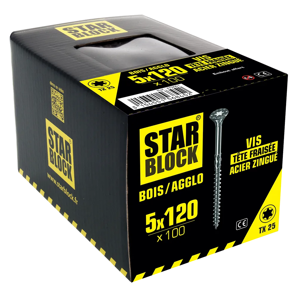starblock-holz-spanplattenschraube-5x120-senkkopf-torx-verzinkter-stahl image 2