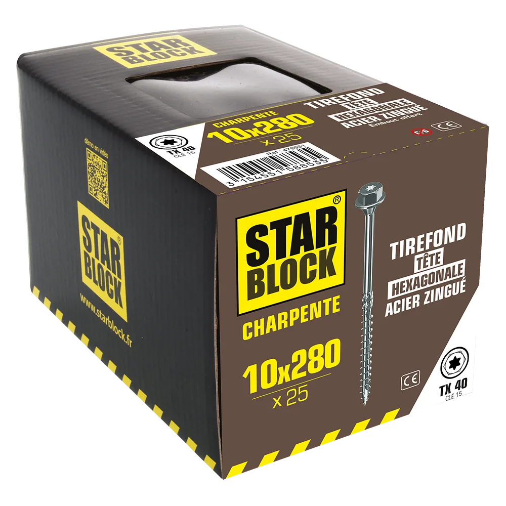 starblock-konstruktionsschraube-10x280-mm-sechskant-torx-verzinkter-stahl image 2