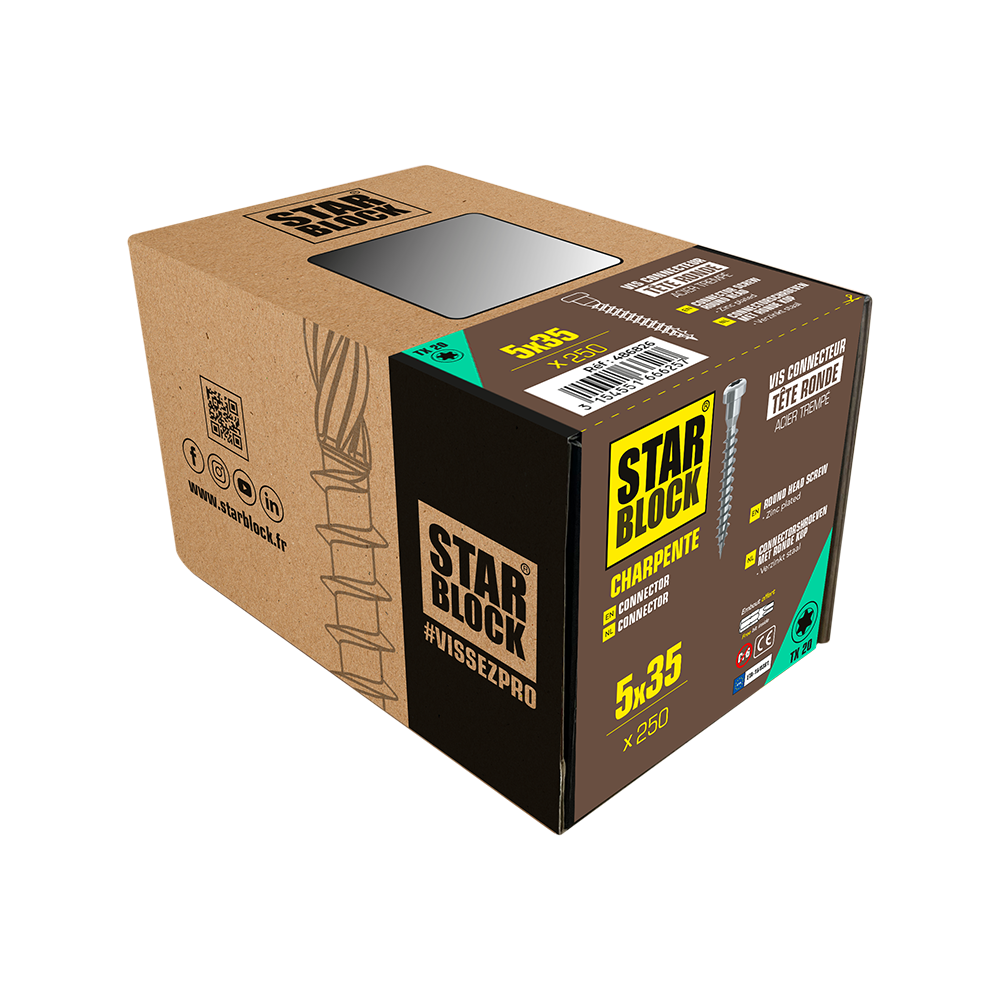 starblock-verbinderschraube-5x35-mm-rundkopf-torx-geh-rteter-stahl image 2