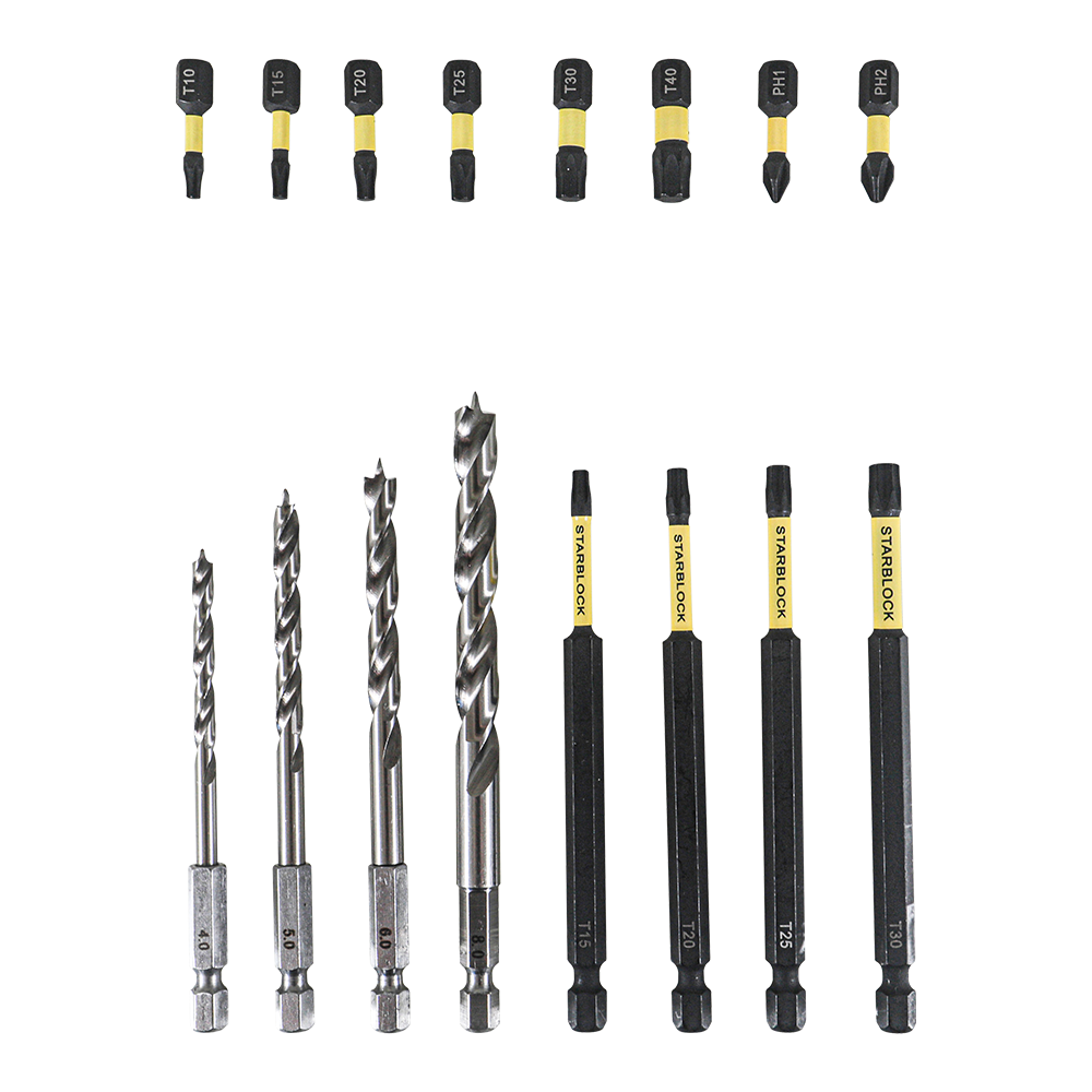 starblock-bit-und-bohrer-set-37-teilig-tx-pz-ph-hex-holzbohrer-impact image 5