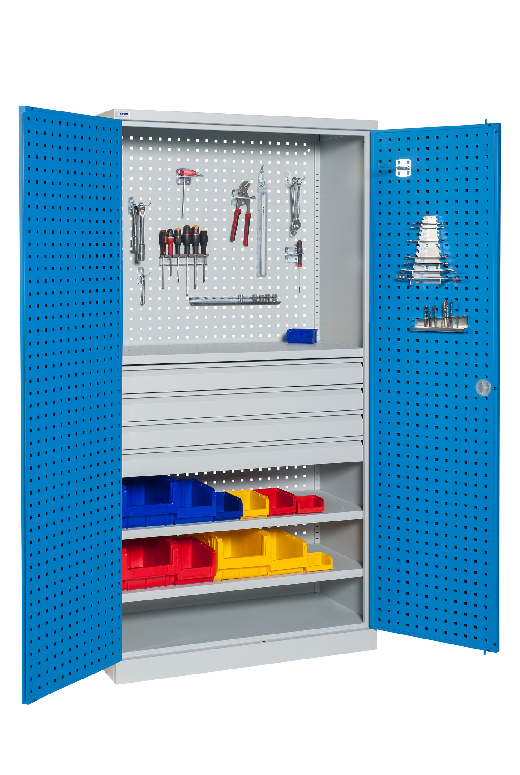sofame-werkstattschrank-perforiert-l1000xp500xh1950-mit-schubladen image 3