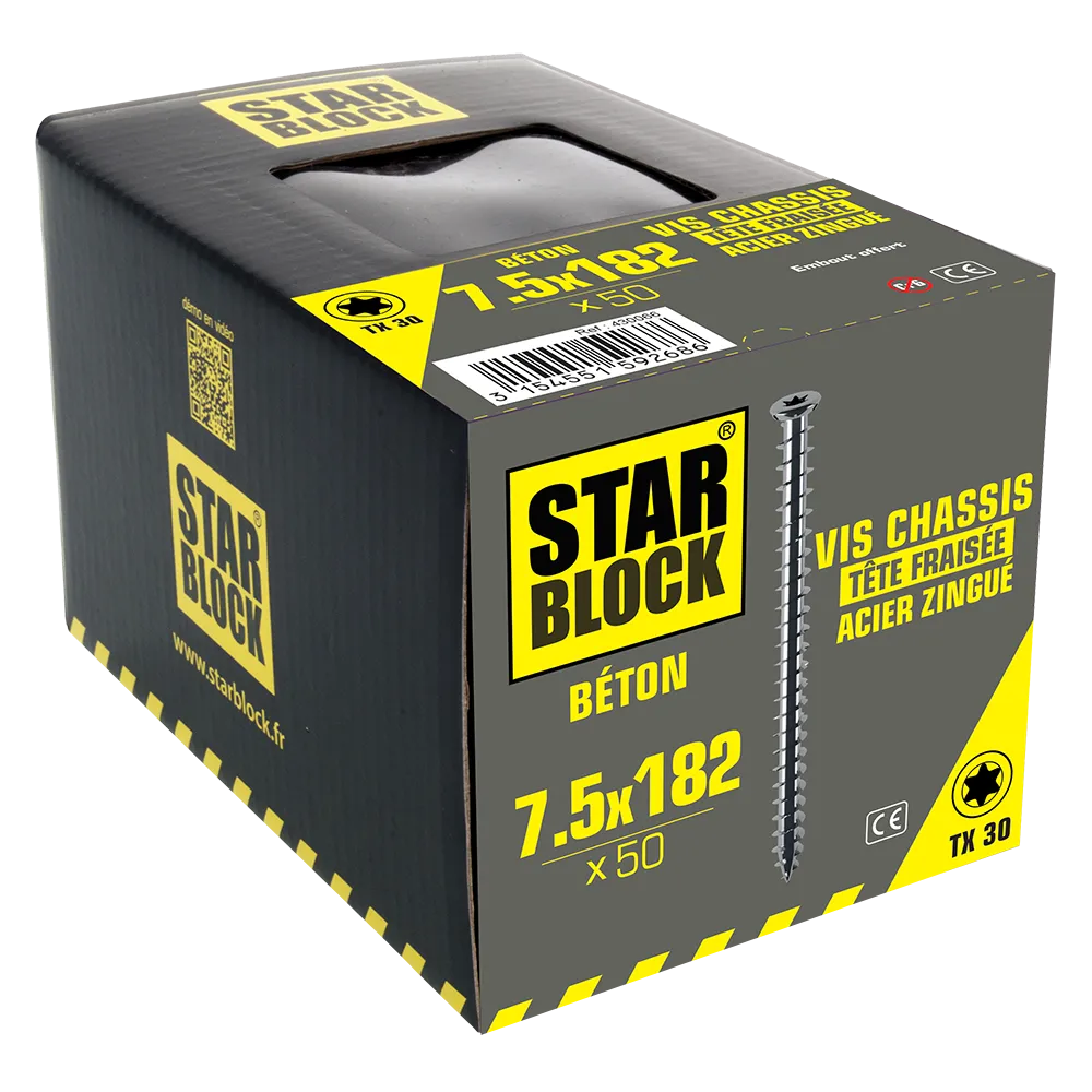 starblock-rahmenschraube-7-5x182-mm-senkkopf-torx-stahl-verzinkt image 2