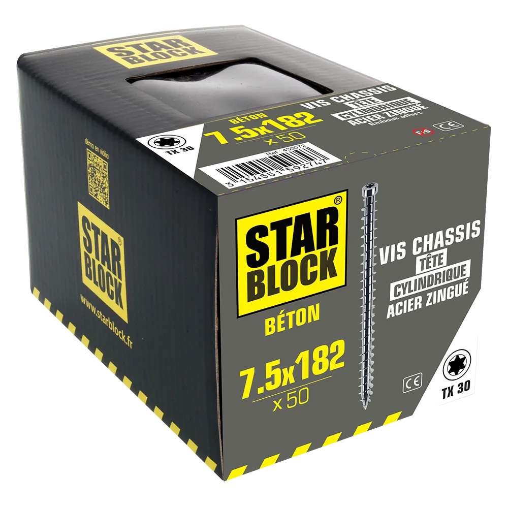 starblock-rahmenschraube-7-5x182-zylinderkopf-torx-verzinkt-f-r-holzrahmen image 2
