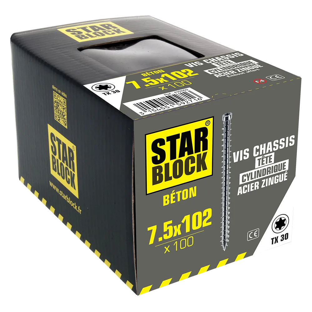 starblock-rahmenschraube-7-5x102-mm-zylinderkopf-torx-verzinkt image 2
