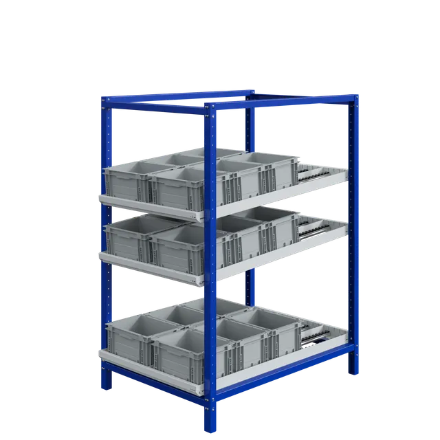 sofame-durchlaufregal-stockeurs-dynamiques-fix-3-ebenen-rollen image 1