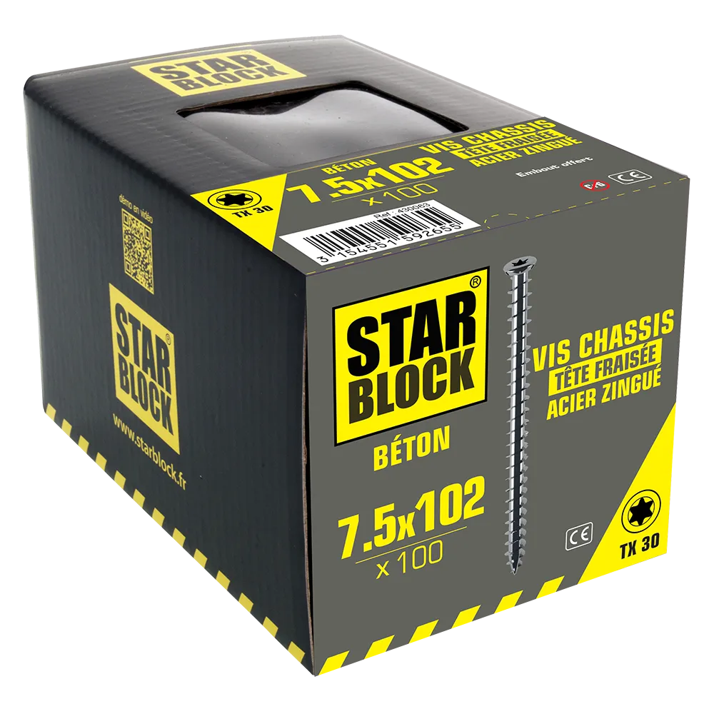 starblock-rahmenschraube-7-5-102-mm-senkkopf-mit-fr-staschen-torx-verzinkter-sta image 2