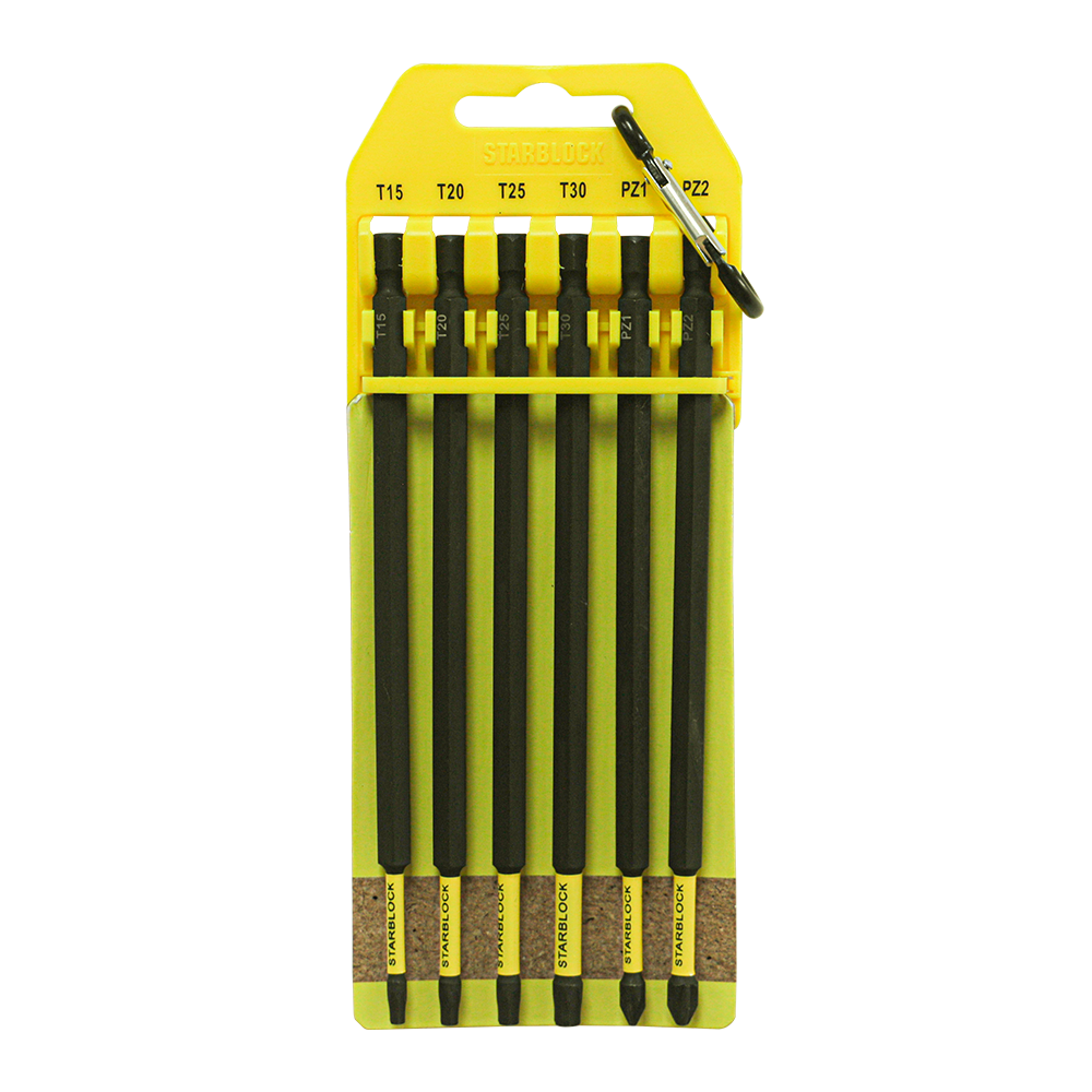 starblock-bit-set-150-mm-torx-pozidriv-6-teilig-mit-karabiner image 1
