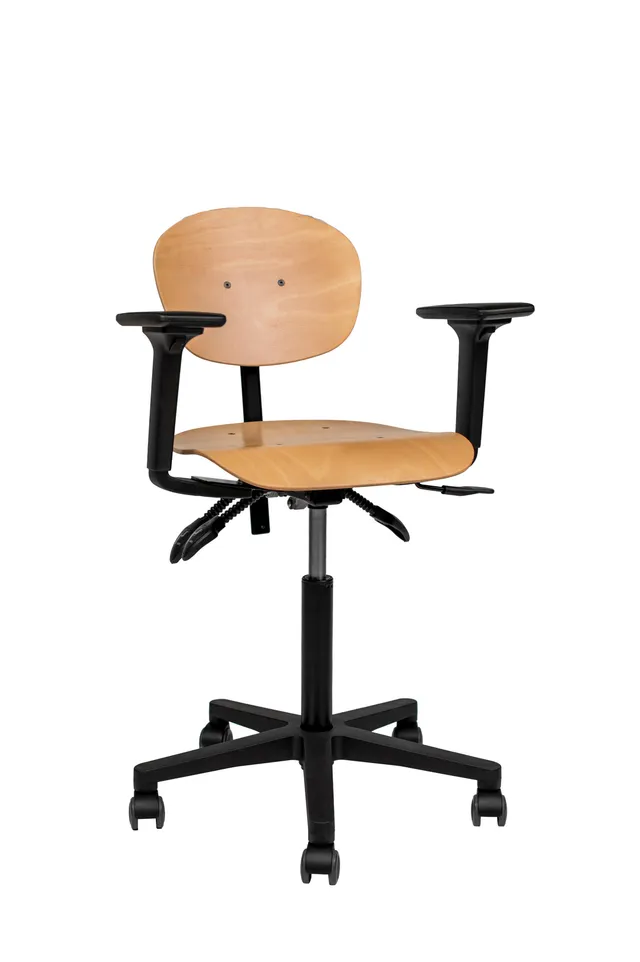 sofame-sitz-natur-arbeitsstuhl-holz-mit-armlehnen image 1