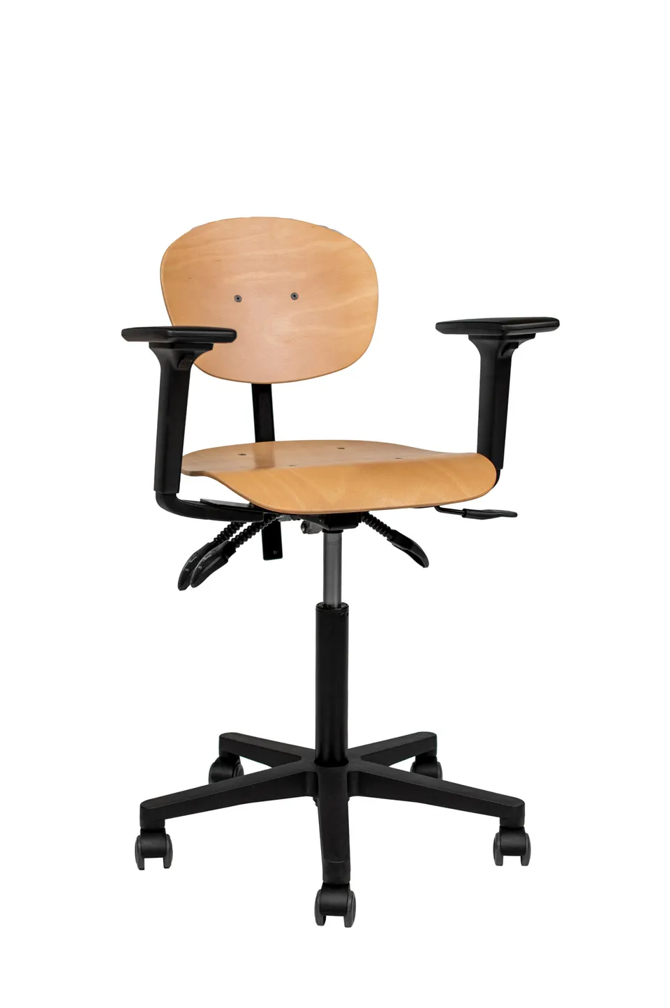 sofame-sitz-natur-arbeitsstuhl-holz-mit-armlehnen image 1