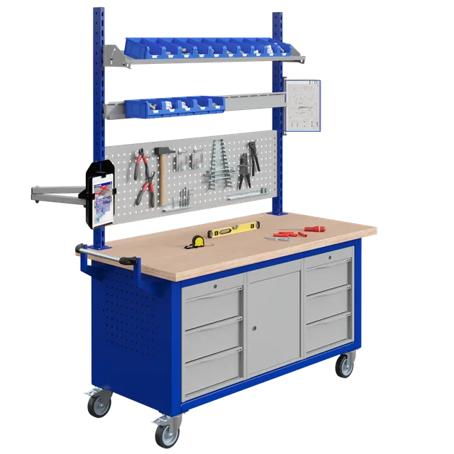 sofame-mobiler-werkbank-sit-multiplex-buche-40mm-mit-rollen image 1